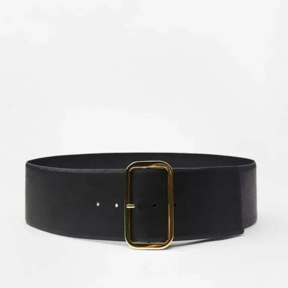 Zara | Accessories | Zara Black 0 Leather Wide Belt | Poshmark display picture 3